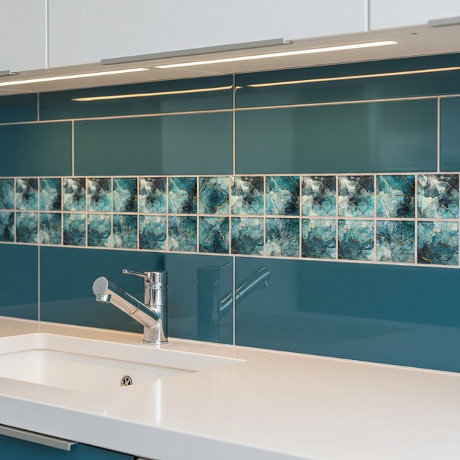 Blue and gold glittery marble  tile (Creator Uploaded)