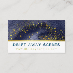 Blue And Gold Handmade Bath Bomb Soak Soap Business Card