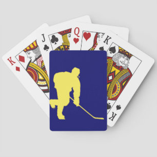 BLUE AND GOLD HOCKEY PLAYER PLAYING CARDS