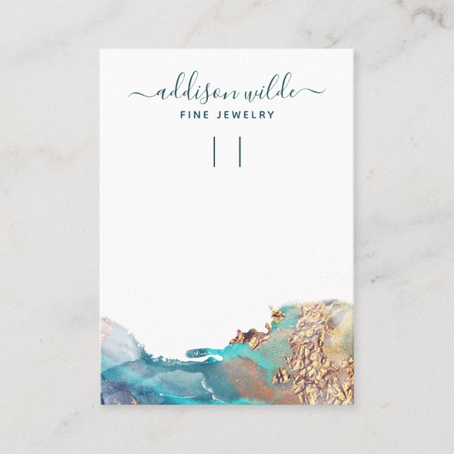 Blue And Gold Ink Keychain Display Card (Front)