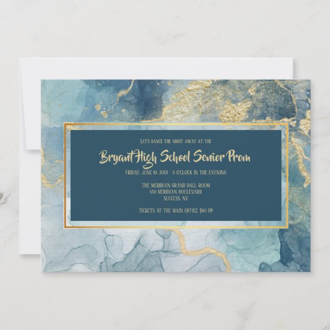 Blue and Gold Invitations (Front)