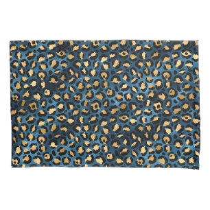 Blue and Gold Leopard Series Design 1 Pillowcase
