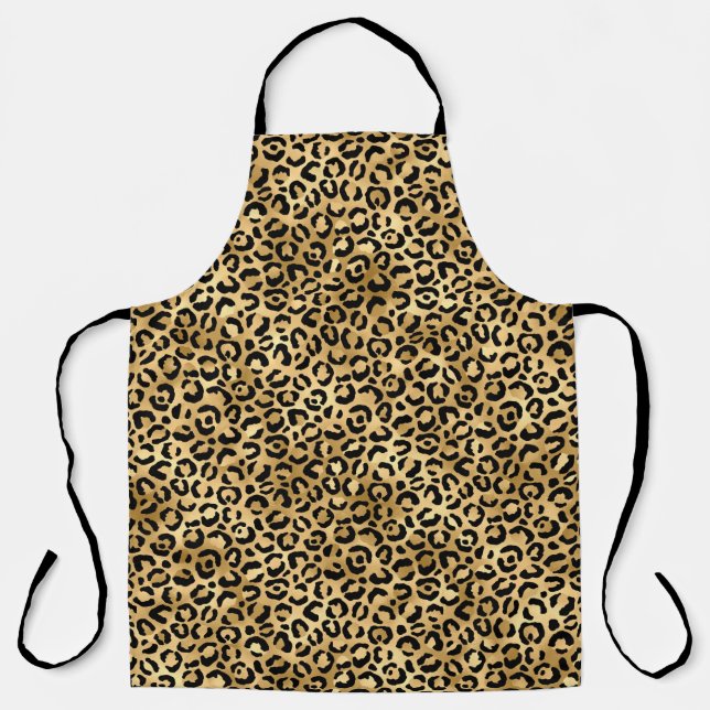 Blue and Gold Leopard Series Design 2  Apron (Front)