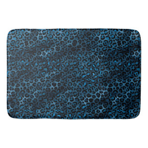 Blue and Gold Leopard Series Design 3 Bath Mat