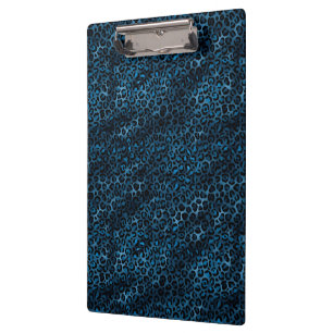 Blue and Gold Leopard Series Design 3 Clipboard
