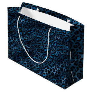 Blue and Gold Leopard Series Design 3 Large Gift Bag