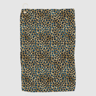 Blue and Gold Leopard Series Design 4 Golf Towel