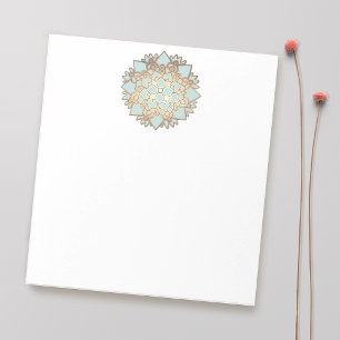 Blue and Gold Lotus Notepad