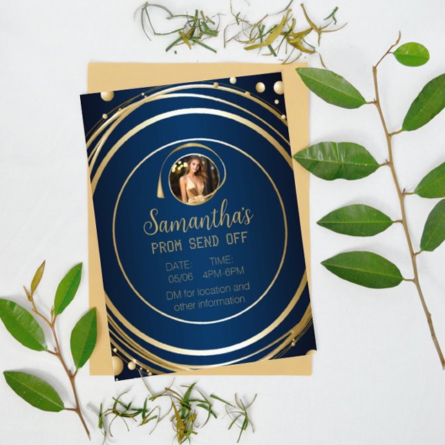 Blue and Gold Luxy Prom Send Off Flyer (Creator Uploaded)