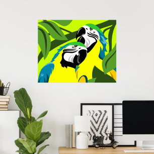 Blue and Gold Macaw Art Poster