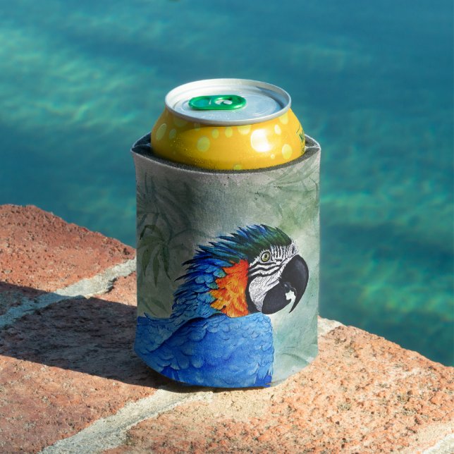 Blue and Gold Macaw Can Cooler (In Situ Pool)