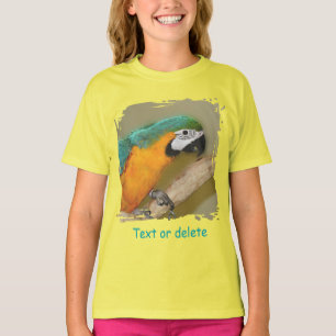 Blue And Gold Macaw Parrot Personalized T-Shirt