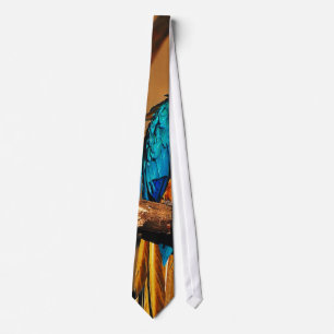 Blue and gold macaw parrots Tie