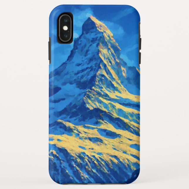 Blue and Gold Majestic Matterhorn Case-Mate iPhone Case (Back)