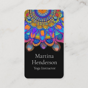 Blue and Gold Mandala Yoga Business Card