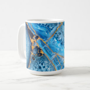 Blue and Gold Marble Coffee Mug