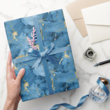 Blue and gold marble liquid style pattern