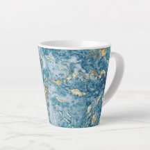 Blue and Gold Marble Luxury Abstract