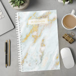 Blue and Gold Marble Personalised Name Custom<br><div class="desc">Elevate your organisation with this blue and gold marble personalised name custom planner. Perfect for women who appreciate luxurious and modern designs, this planner combines the elegance of marble with practical functionality. The chic blue and gold marble pattern adds a touch of sophistication to your daily planning. Personalise it with...</div>