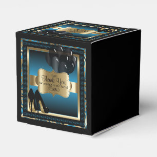 Blue and Gold Metallic - 00th Birthday    DIY Text Favour Box
