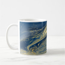 Blue and gold metallic Mug
