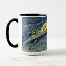 Blue and gold metallic Mug