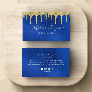 Blue And Gold Modern  Business Card