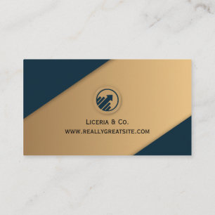 blue and gold modern business consultant business card