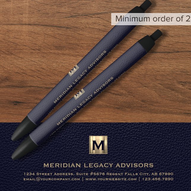 Blue and Gold Monogram Initial Logo Emblem Pen (Creator Uploaded)