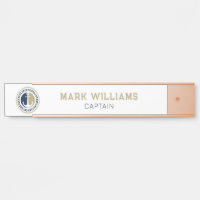 Blue and gold nautical boat anchor