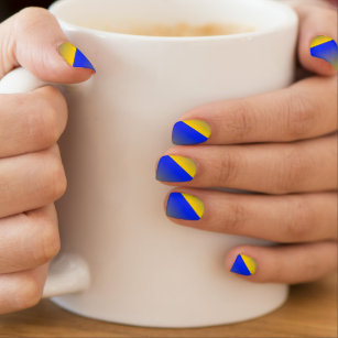 Blue French Tip Nail Art Nail Wraps Zazzle Co Nz