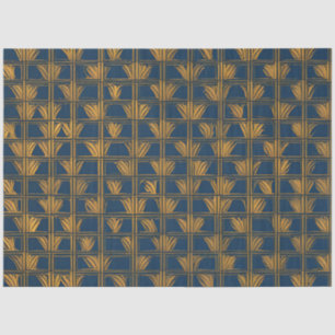 Blue and Gold Pattern Decoupage  Tissue Paper