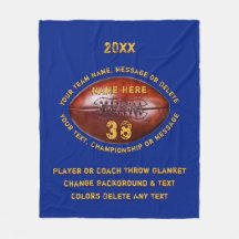 Blue and Gold Personalised Football Blankets