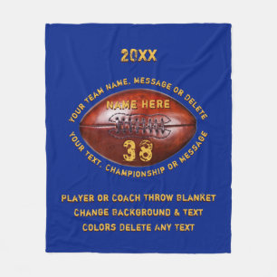 Blue and Gold Personalised Football Blankets