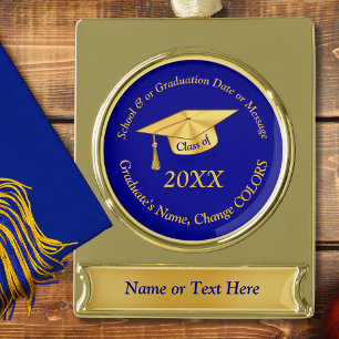 Blue and Gold Personalised Graduation Ornaments