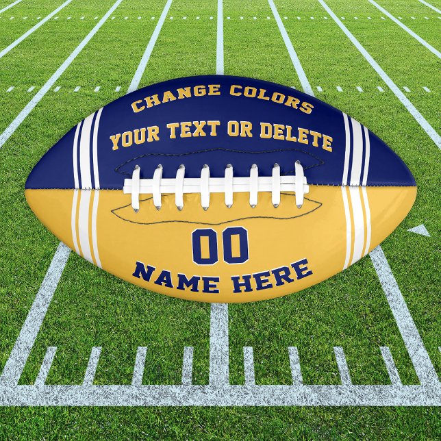 Blue and Gold Personalized Footballs or Your Color (Creator Uploaded)
