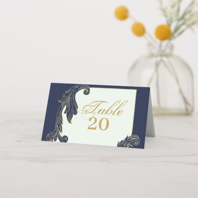 Blue and Gold  Place Card (Front)