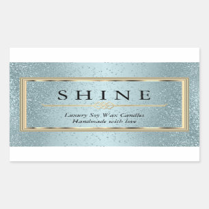 Blue and Gold Rectangular Sticker