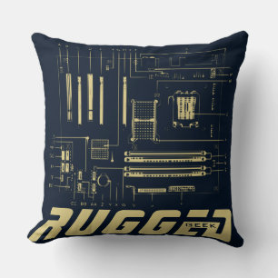 blue and gold RUGGED GEEK Motherboard Tech Cushion