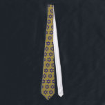 Blue and Gold Star of David Hanukkah Tie<br><div class="desc">Blue and Gold Star of David Hanukkah Tie</div>