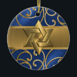 Blue and Gold Star of David Ornament<br><div class="desc">Designs by Umua. Printed and shipped by Zazzle or their affiliates.</div>