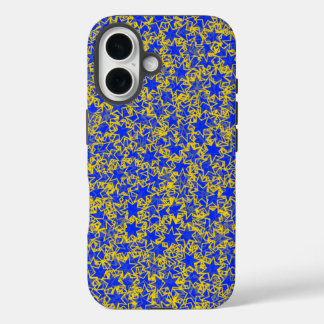 Blue and Gold Star Team Spirit Sports Colours iPhone 16 Case