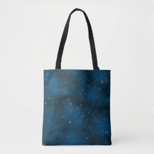 Blue and Gold Starry Night Tote Bag