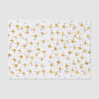 Blue and Gold Stars Confetti Tissue Paper