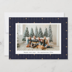 Blue And Gold Stars Wallpaper Photo Holiday Card