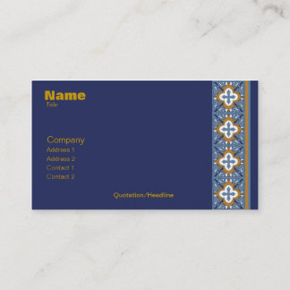 Blue and Gold Talavera/Azulejo Business Card