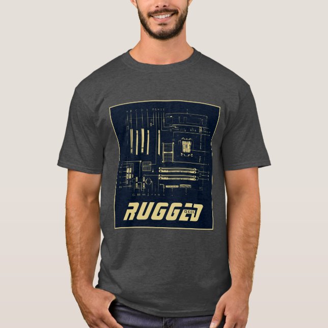 blue and gold Tech | Circuit Board | Motherboard T-Shirt (Front)