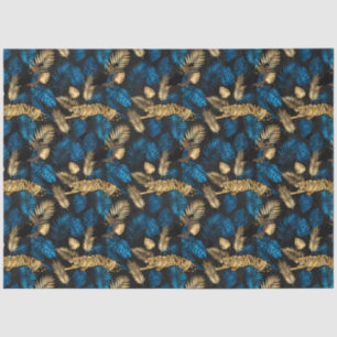 Blue and Gold Tiger Series Design 3 Tissue Paper
