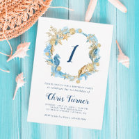 Blue and Gold Under the Sea Boy Birthday