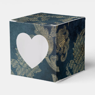 Blue and Gold Vintage Fairytale Damask Pattern Favour Box